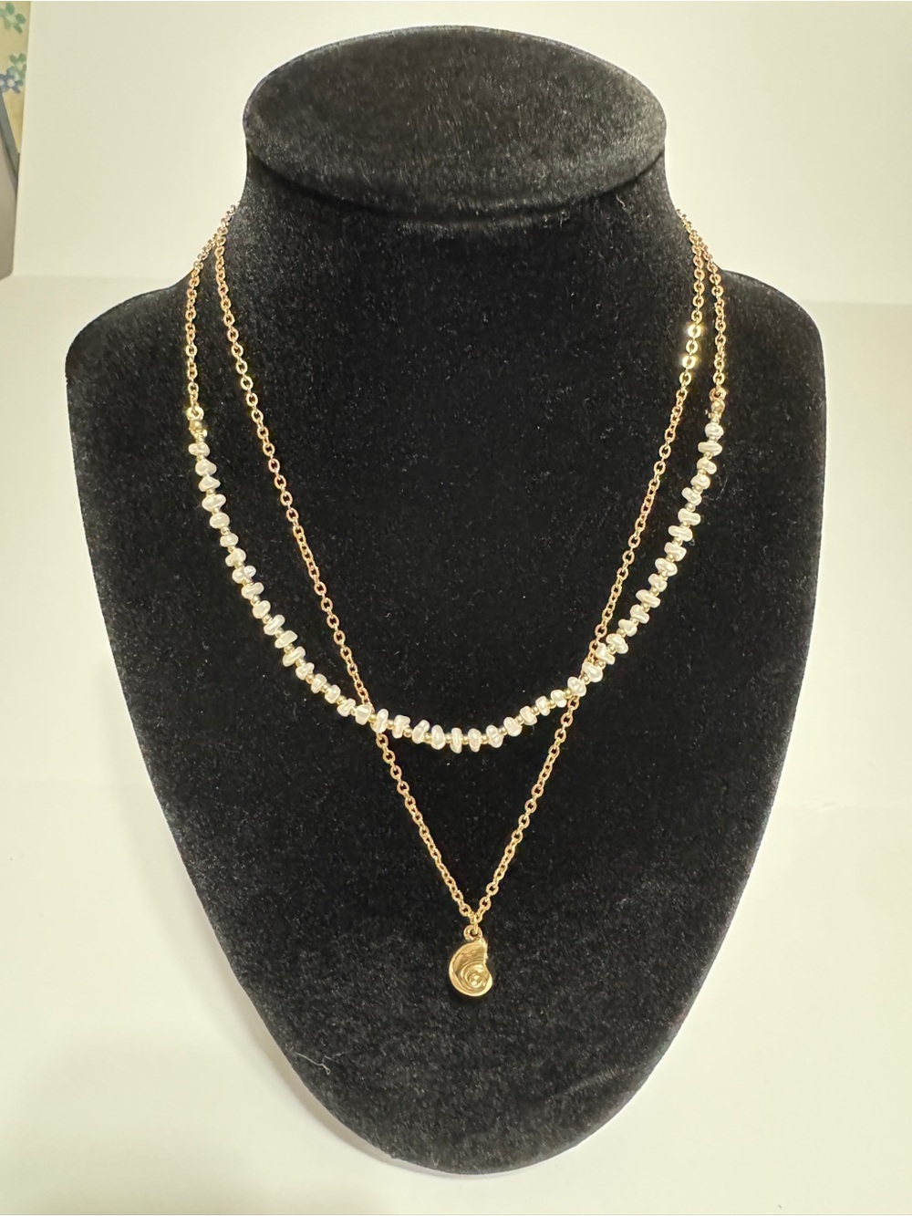 LC Lauren Conrad Gold-Tone Layered Necklace with White Beads